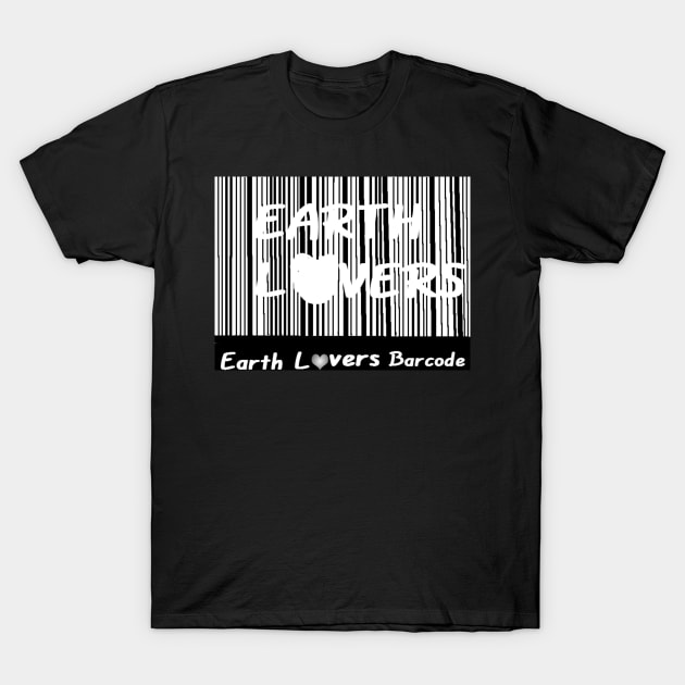 Earth Lovers Design on Black Background T-Shirt by 2triadstore